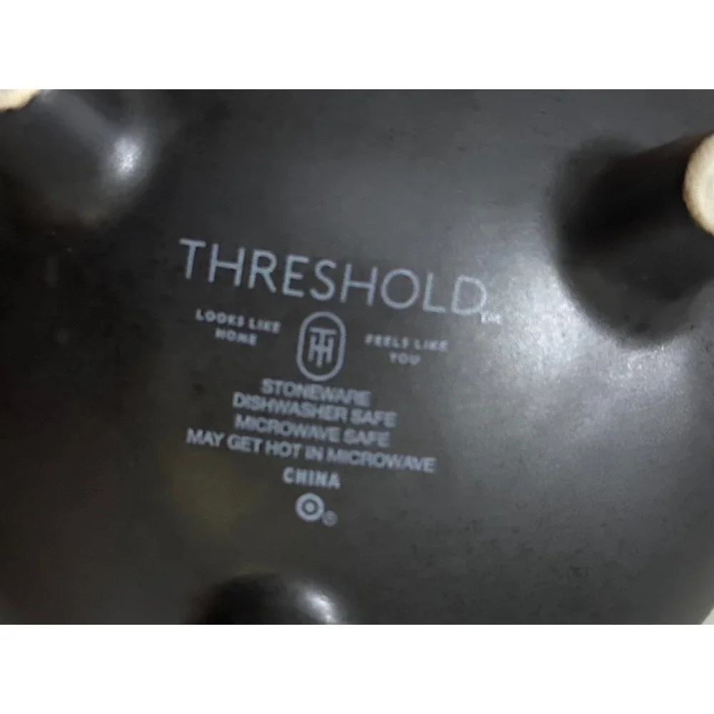 Threshold Matte Black Stoneware Cauldron Footed Bowls Set of 2 Halloween Decor